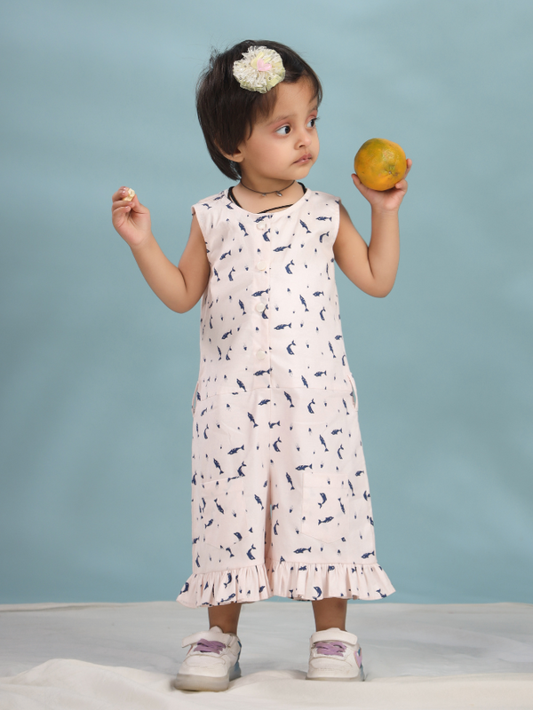 Pink Ruffle Dolphin Jumsuit