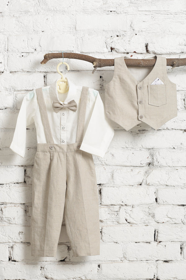 Linen Dungaree Set