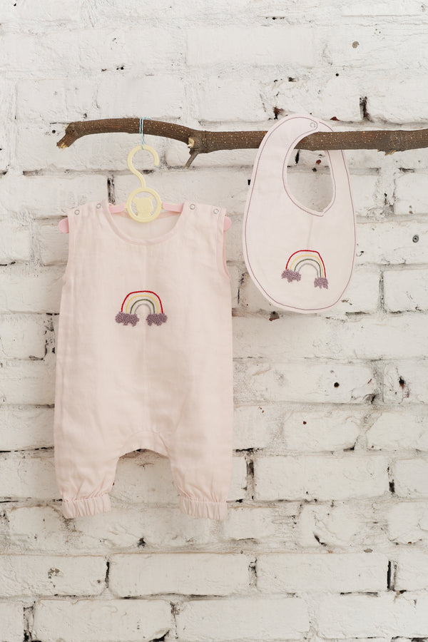 Rainbow Embroided Sleeveless Romper