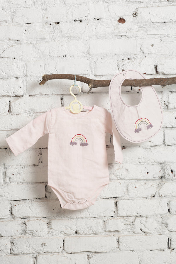 Rainbow Embroided Full Sleeves Romper