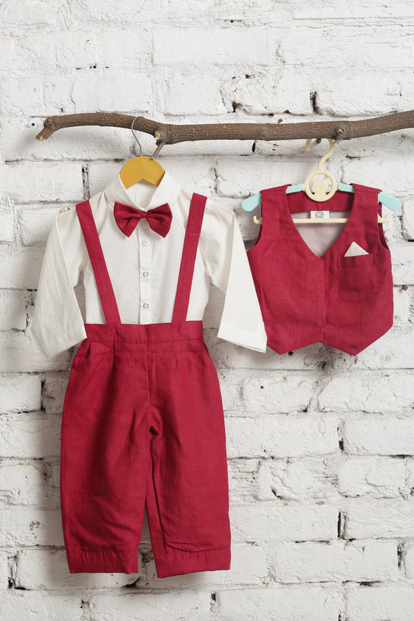 Linen Dungaree Set