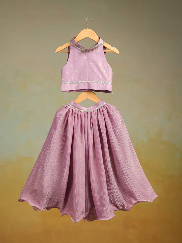 Purple Tissue Lehenga Set
